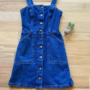 short blue denim dress